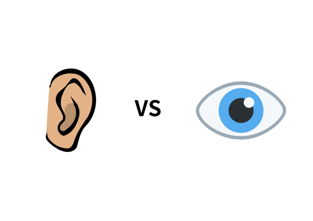 内容理解度　耳vs目